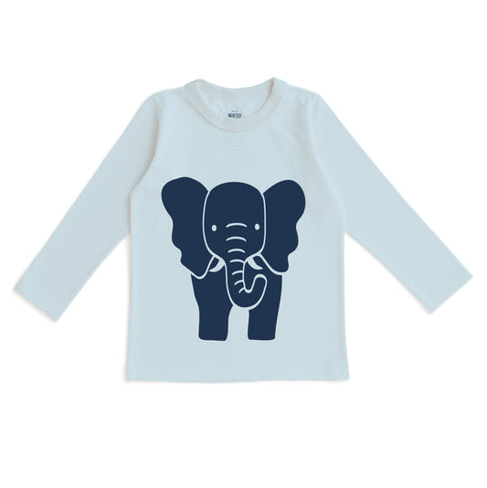 Long-Sleeve GRAPHIC Tee - Elephant Sky Blue
