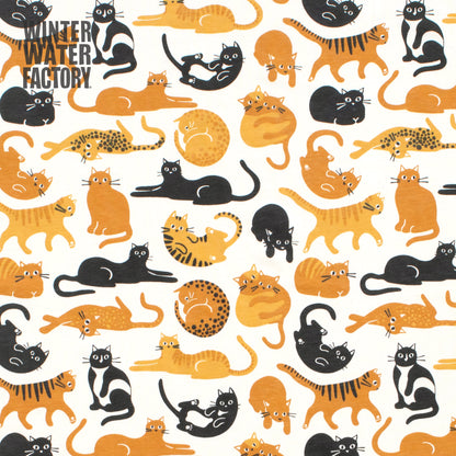 Helsinki Dress - Cat Friends Gold & Yellow