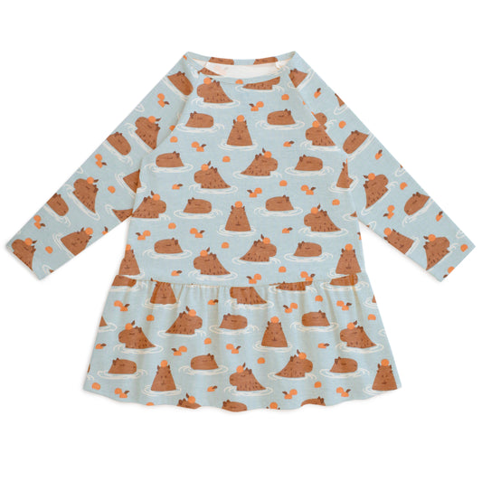 Chicago Dress - Capybaras Blue