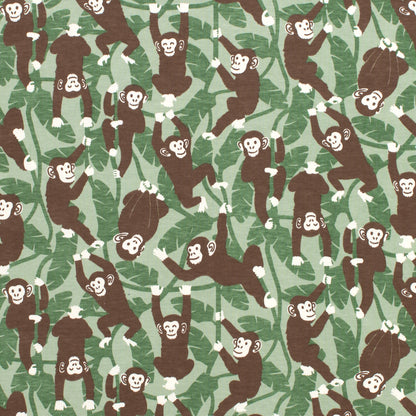 Kids Summer Pajama Set - Chimpanzees Green