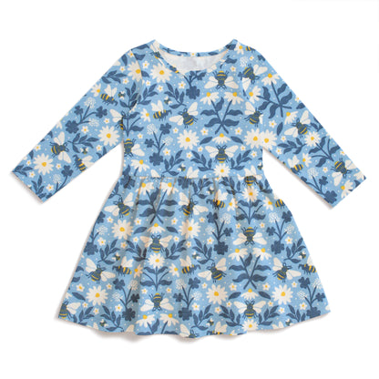 Calgary Dress - Bees Blue