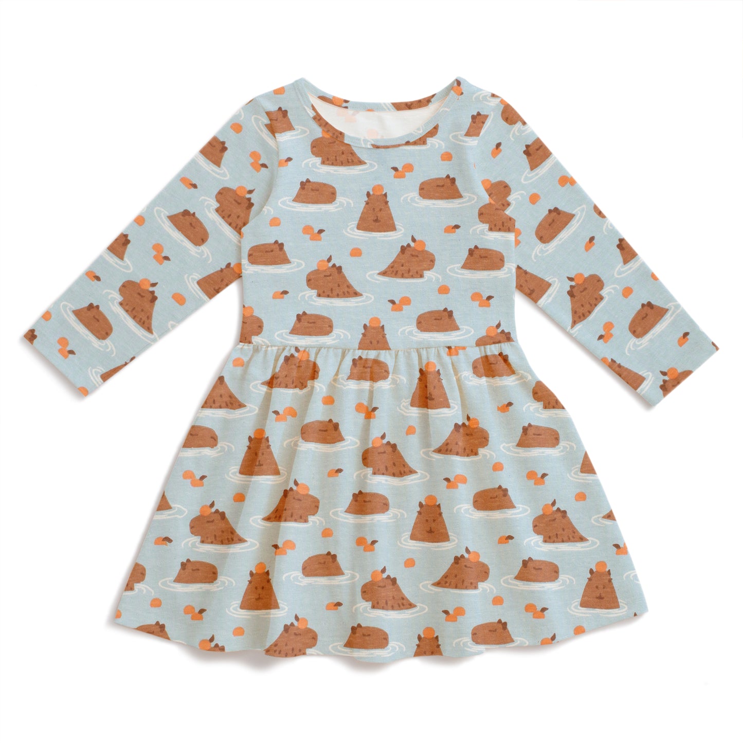 Calgary Dress - Capybaras Blue