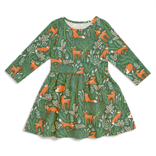 Calgary Dress - Deer & Foxes Green