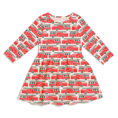 Calgary Dress - Firetrucks Red