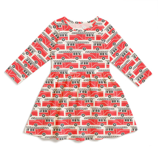 Calgary Dress - Firetrucks Red