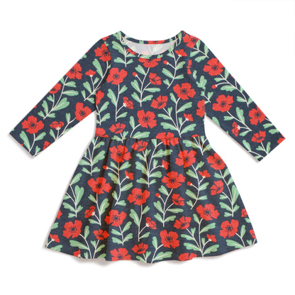 Calgary Dress - Poppies Navy