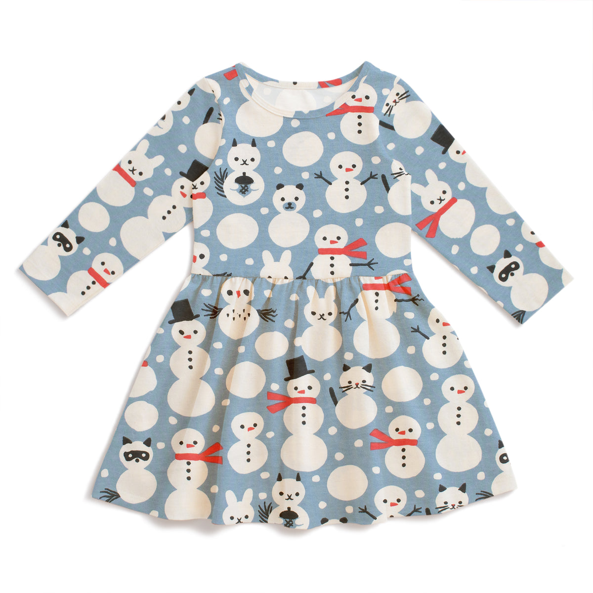 Calgary Dress - Snow Creatures Blue