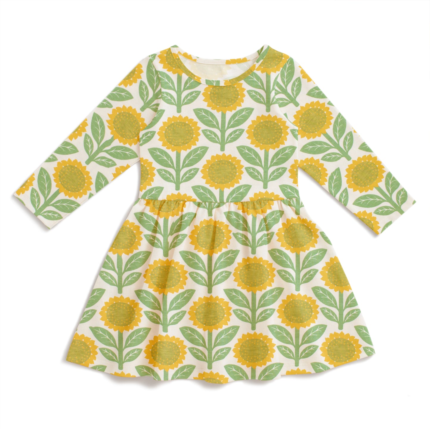 Calgary Dress - Sunflowers Green