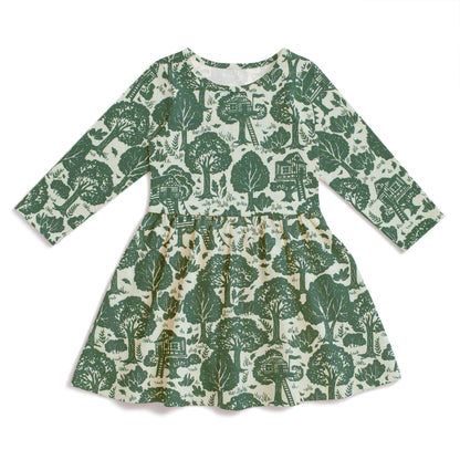 Calgary Dress - Treehouses Green