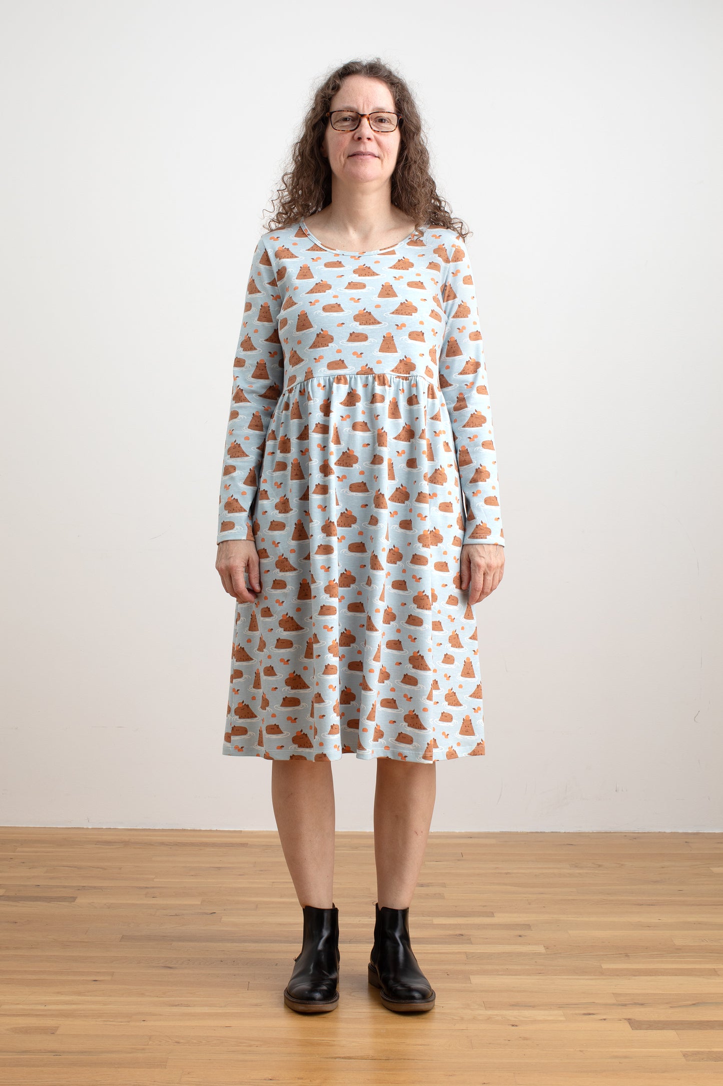 Copenhagen Dress - Capybaras Blue