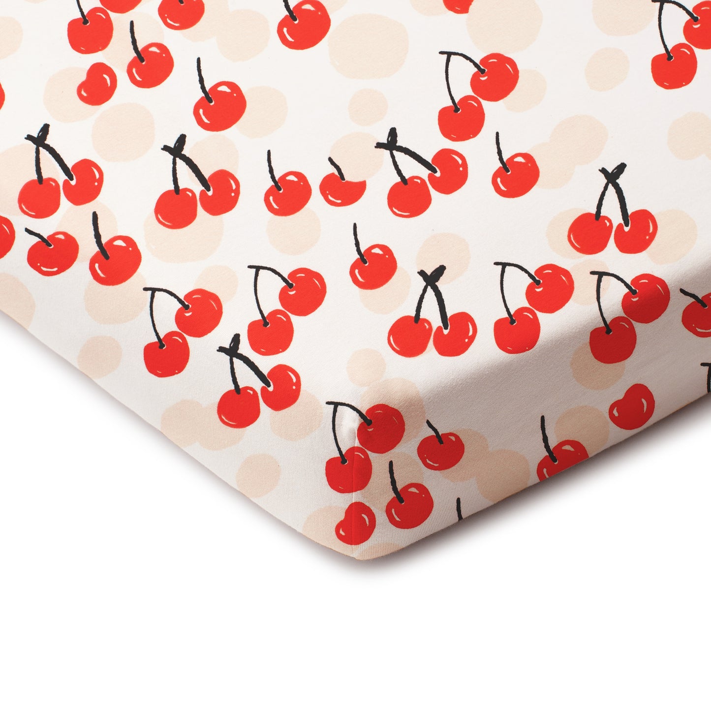 Fitted Crib Sheet - Cherries Red