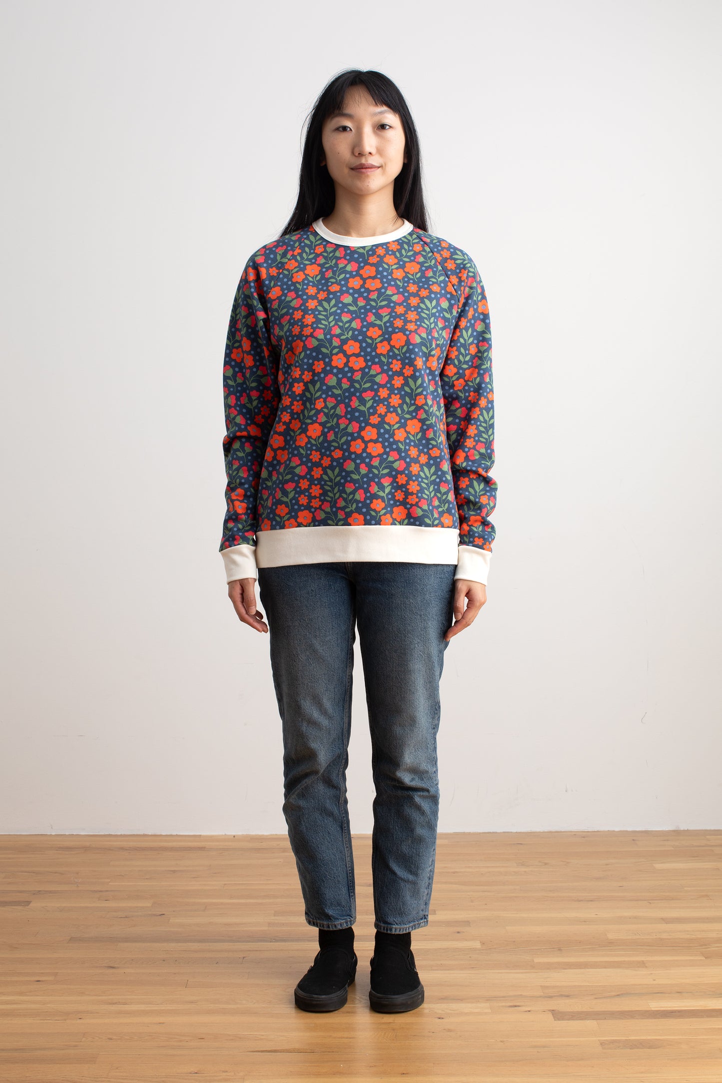 Adult Sweatshirt - Garden Blooms Navy
