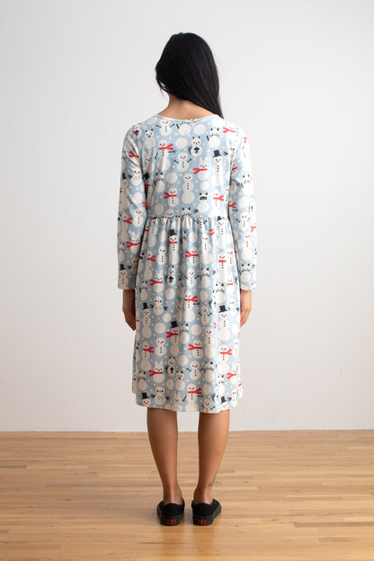 Copenhagen Dress - Snow Creatures Sky Blue