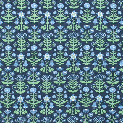 Sweatshirt - Blockprint Floral Blue & Green