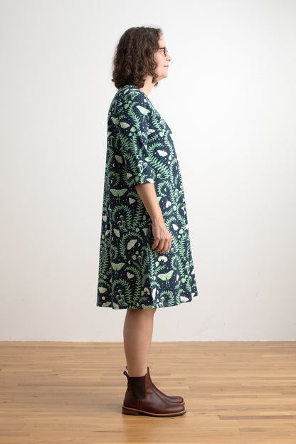 Helsinki Dress - Luna Moths Night Sky