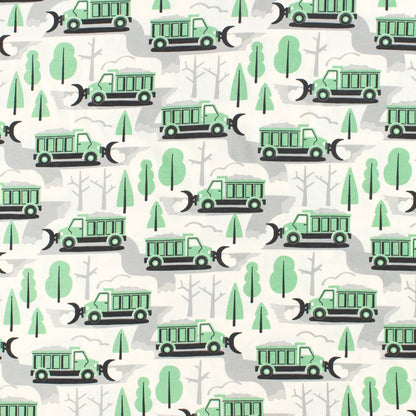 Copenhagen Dress - Snow Plows Green