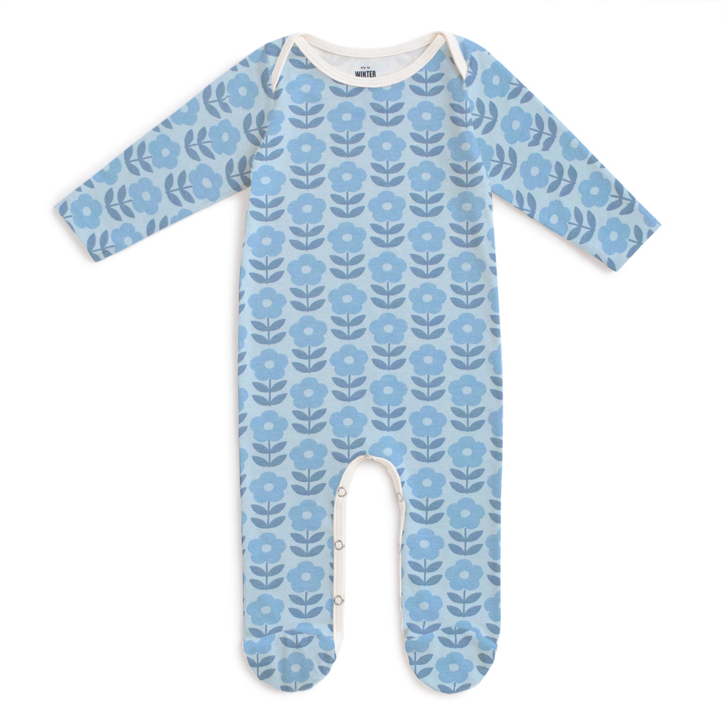 Footed Romper - Danish Flowers Blue