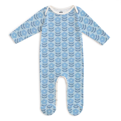 Footed Romper - Danish Flowers Blue