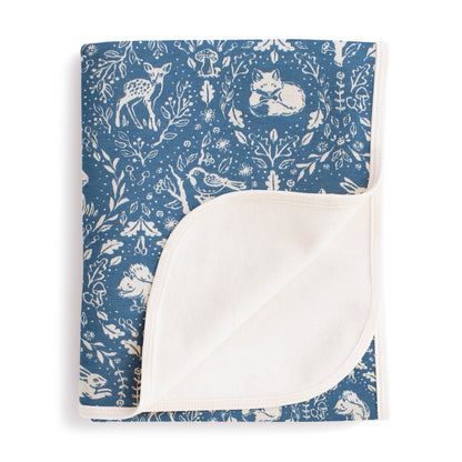 French Terry Blanket - Animal Tapestry Blue