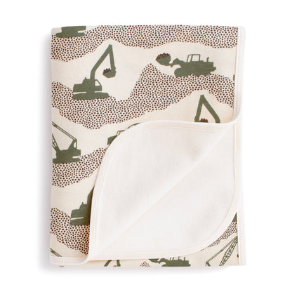 French Terry Blanket - Construction Forest Green