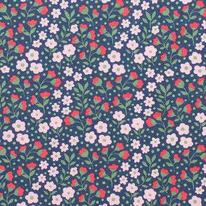 Long-Sleeve Tee - Garden Blooms Navy & Pink