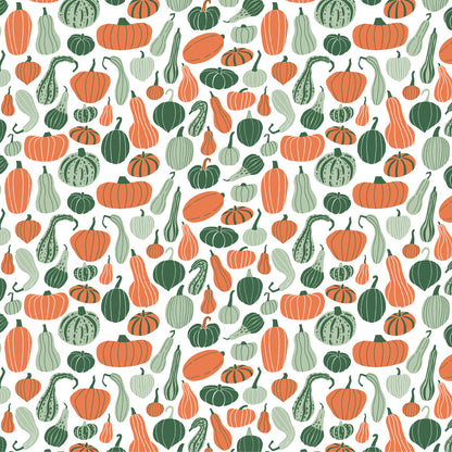 Helsinki Dress - Gourds & Pumpkins Green & Orange