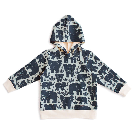 Hoodie - Elephant Herd Navy