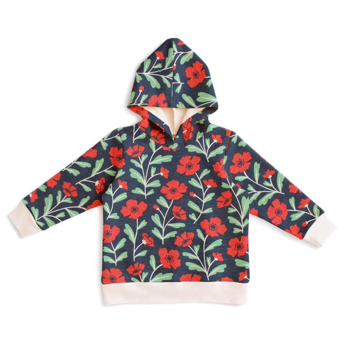 Hoodie - Poppies Navy