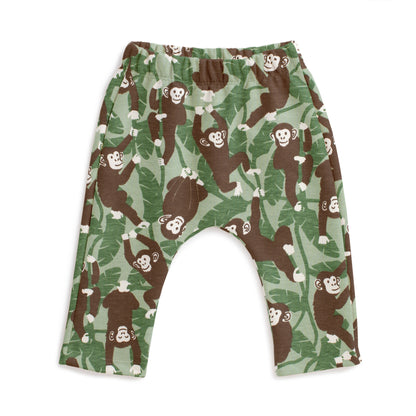 Harem Pants - Chimpanzees Green