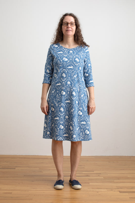 Helsinki Dress - Animal Tapestry Blue