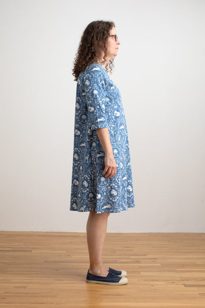 Helsinki Dress - Animal Tapestry Blue