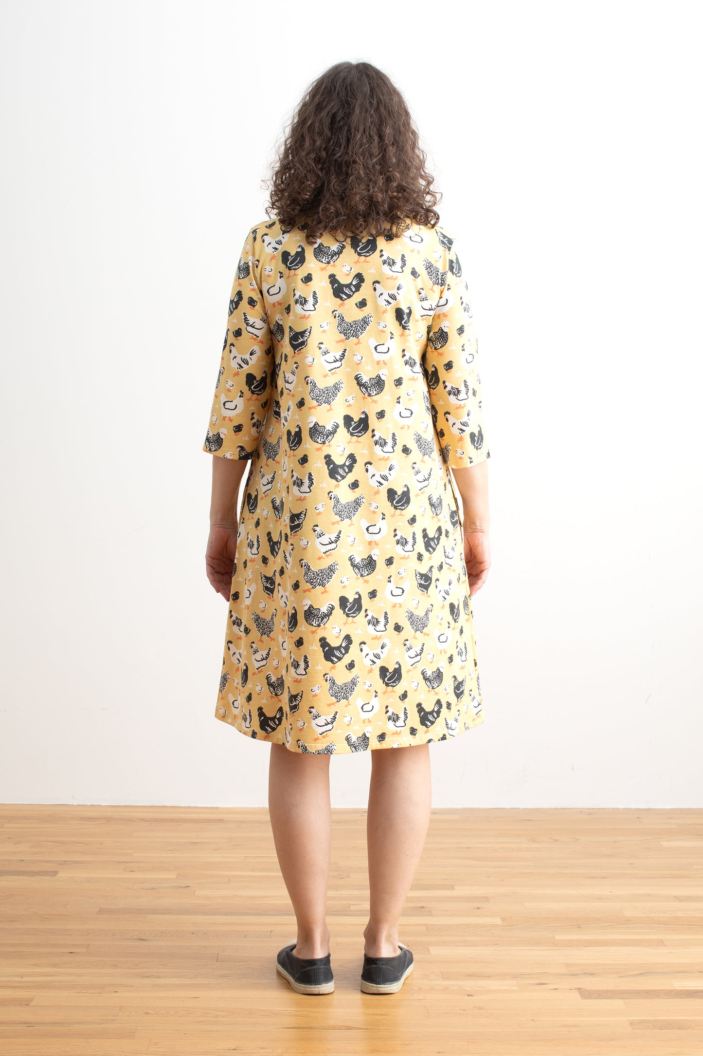 Helsinki Dress - Chicken Family Yellow