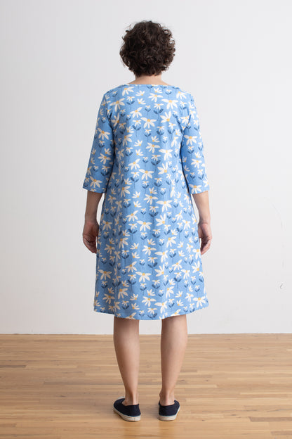 Helsinki Dress - Daisies Blue