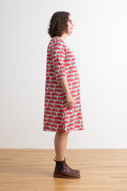 Helsinki Dress - Firetrucks Red