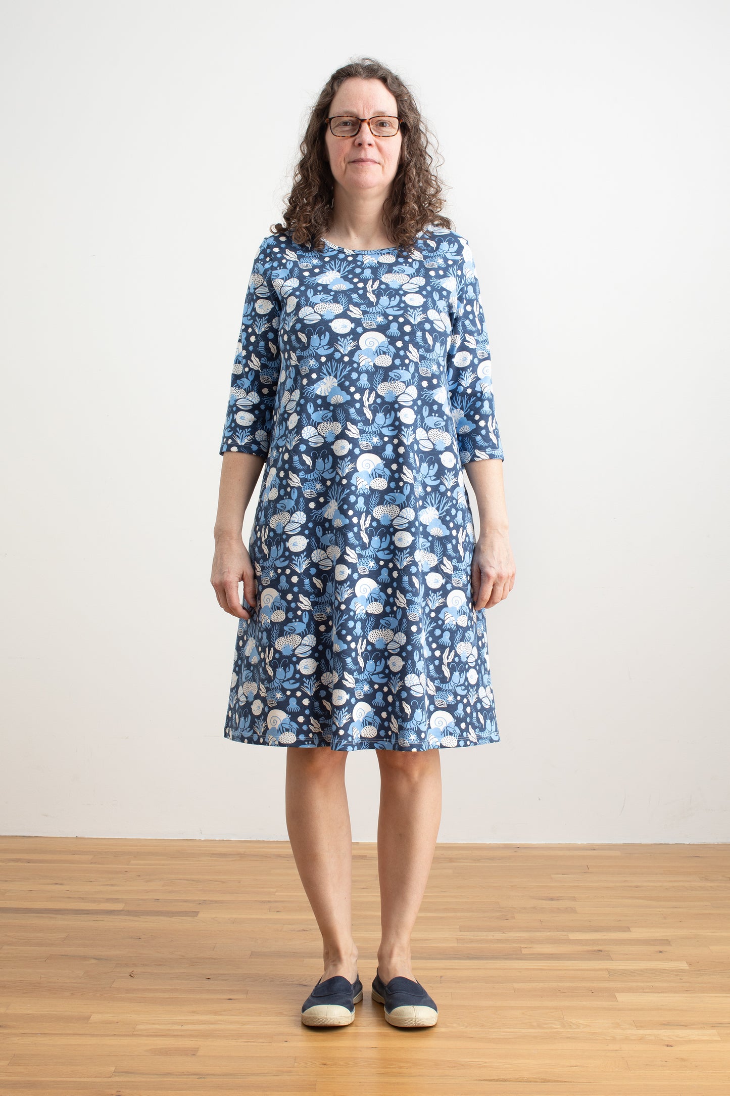 Helsinki Dress - Ocean Life Navy