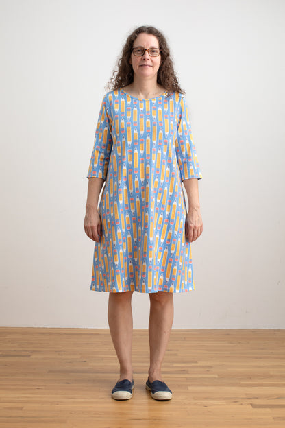 Helsinki Dress - Pencils Blue