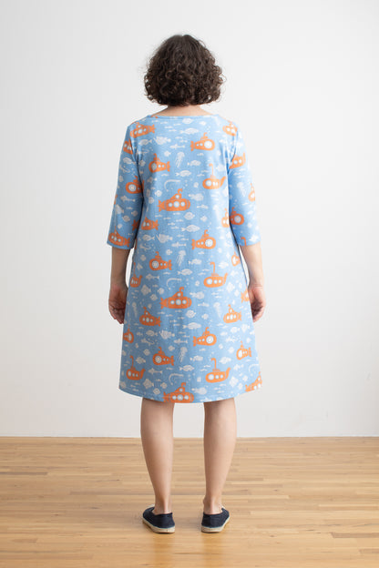 Helsinki Dress - Submarines Blue & Orange