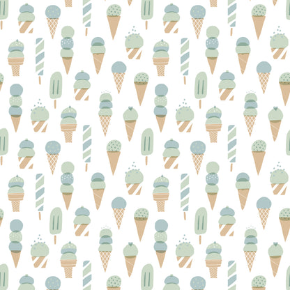 French Terry Blanket - Ice Cream Mint & Blue