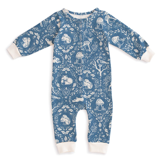 French Terry Jumpsuit - Animal Tapestry Blue