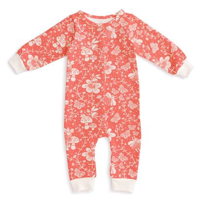 French Terry Jumpsuit - Fairies Coral