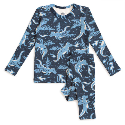 Kids Pajama Set - Dragons Navy