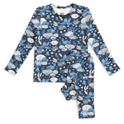 Kids Pajama Set - Ocean Life Navy