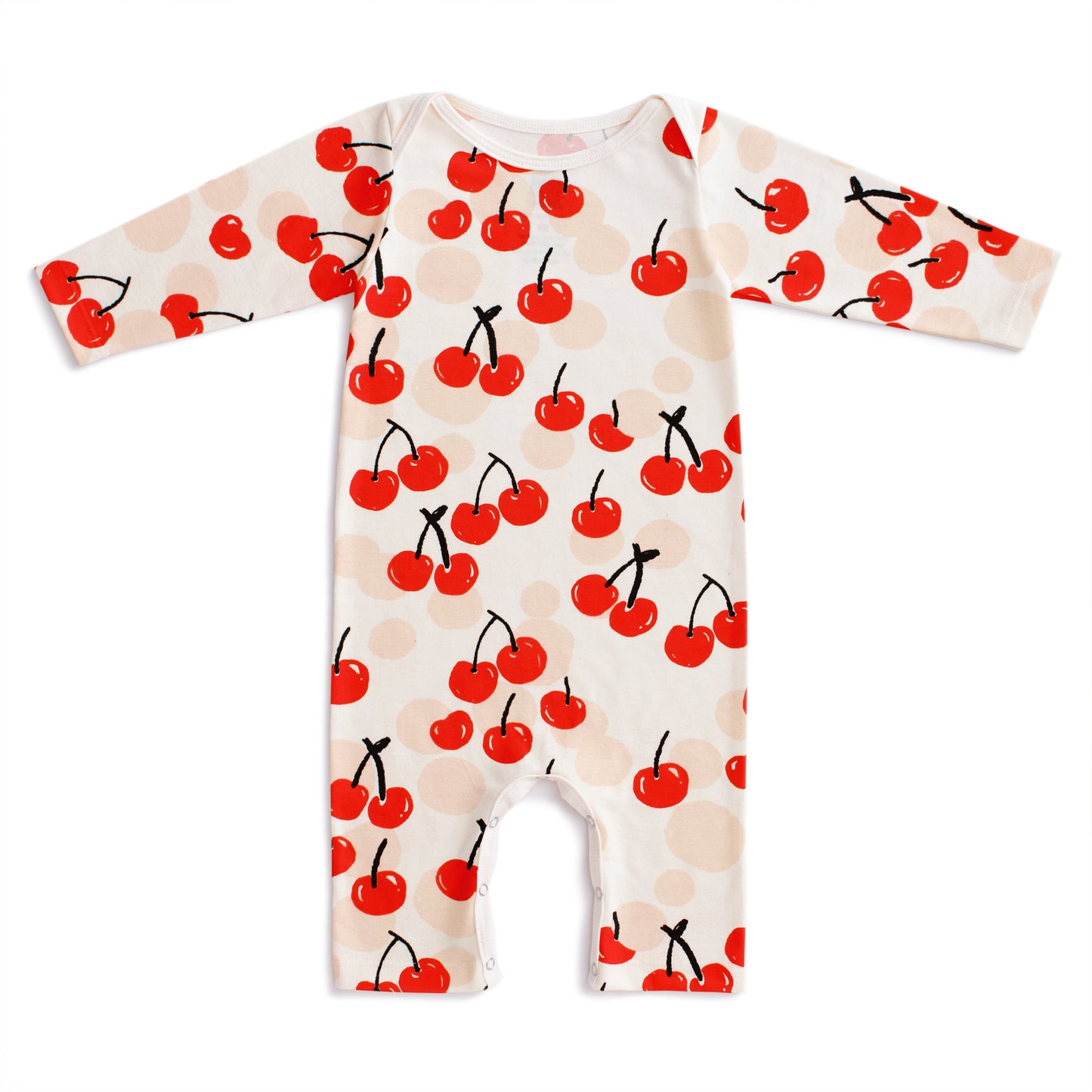 Long-Sleeve Romper - Cherries Red