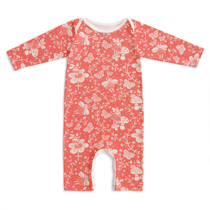 Long-Sleeve Romper - Fairies Coral