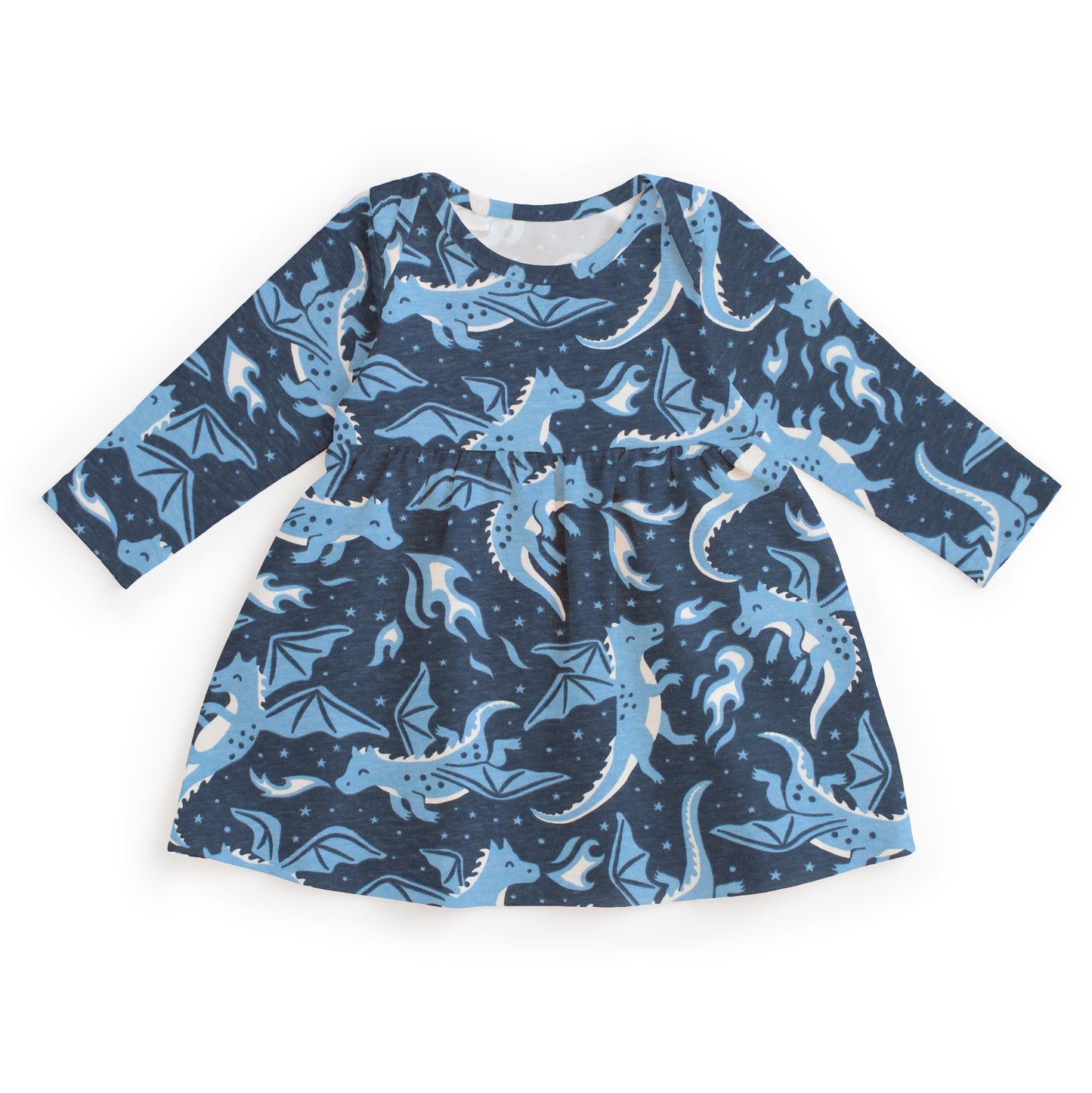 Lausanne Baby Dress - Dragons Navy