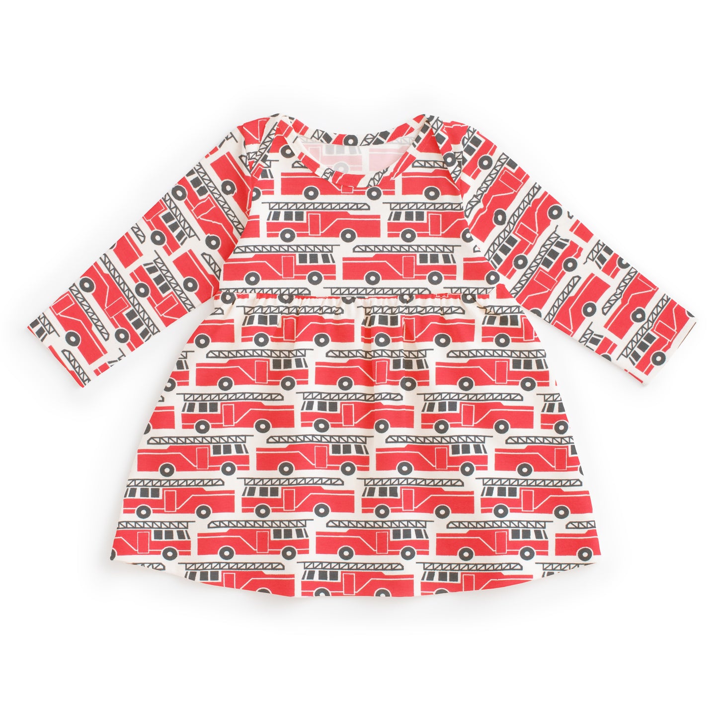 Lausanne Baby Dress - Firetrucks Red