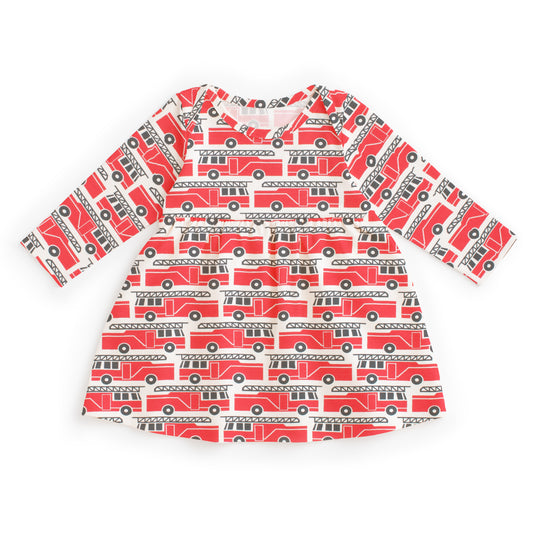 Lausanne Baby Dress - Firetrucks Red