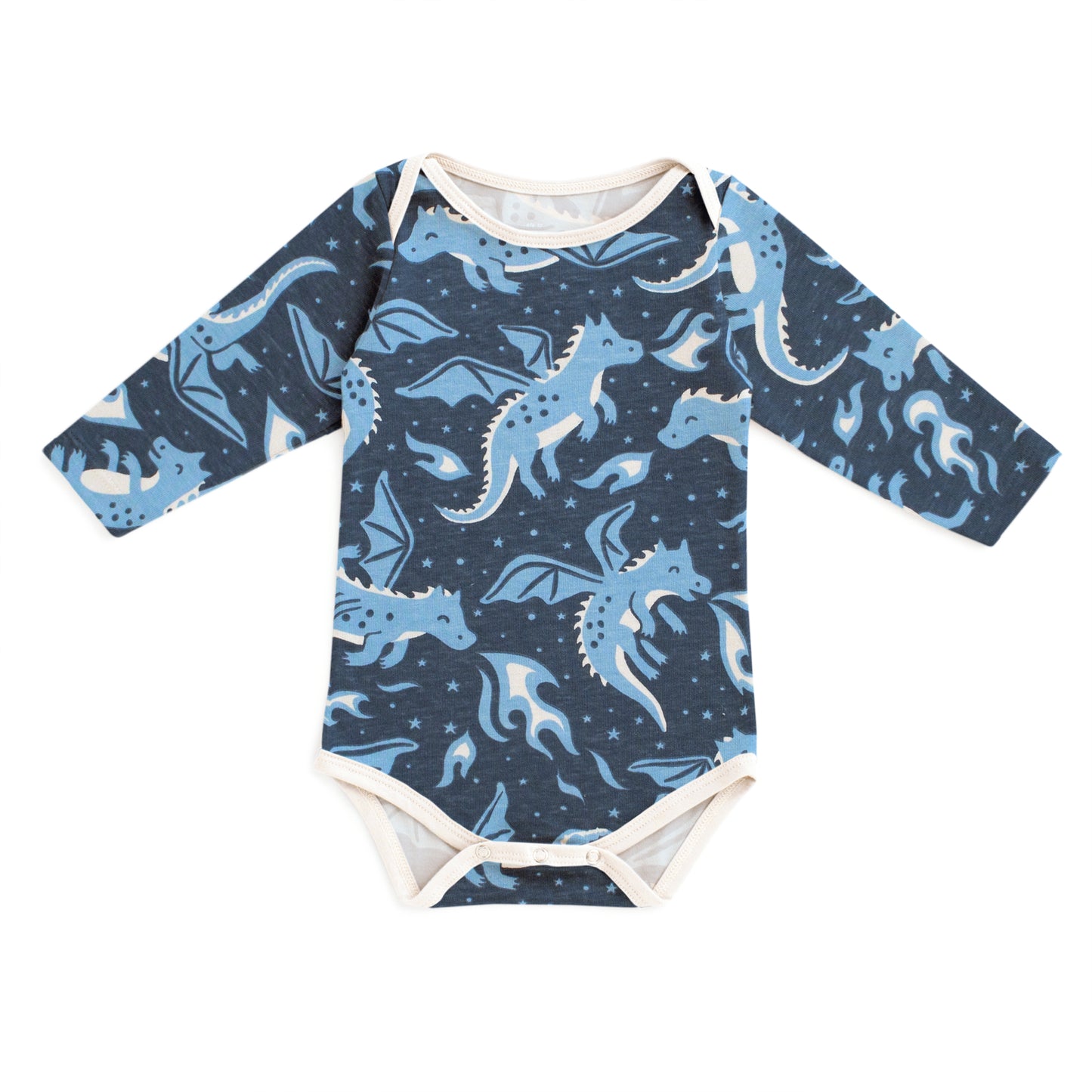 Long-Sleeve Snapsuit - Dragons Navy