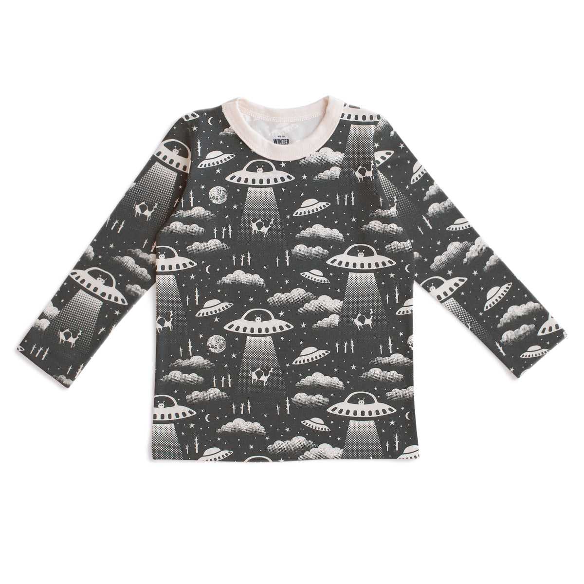 Long-Sleeve Tee - Aliens Charcoal