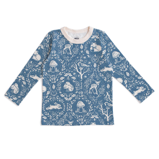 Long-Sleeve Tee - Animal Tapestry Blue